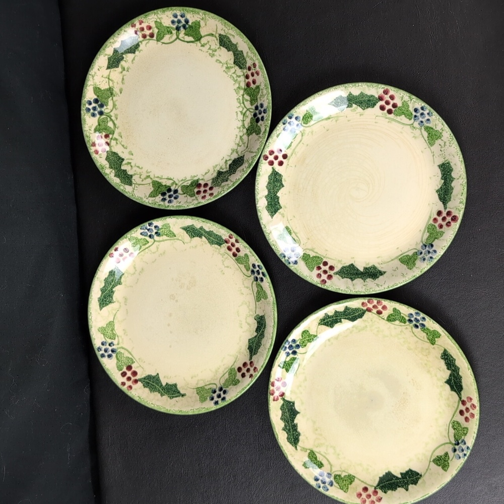 SET OF 4 POOLE POTTERY WINTERVINE SALAD PLATES
